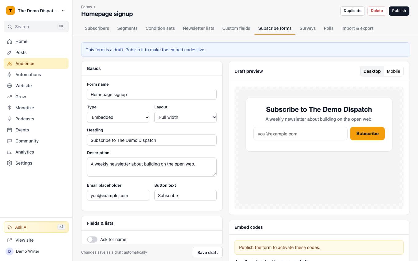 Form builder